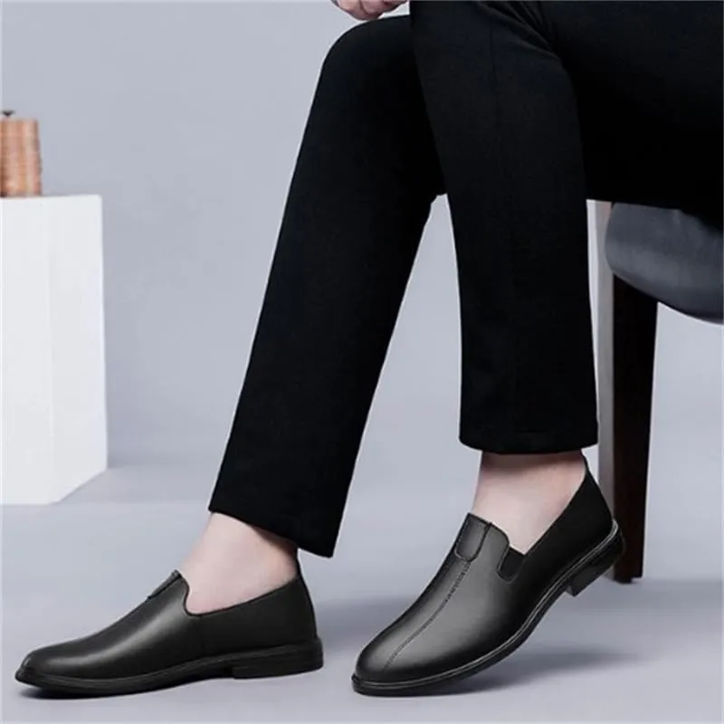 Men's Slip-on Loafers Shoes Casual Oxford Shoes for Men Pointed Toe Low Heel Comfortable Breathable Non-Slip wear-Resistant Soft-Soled Business Shoes