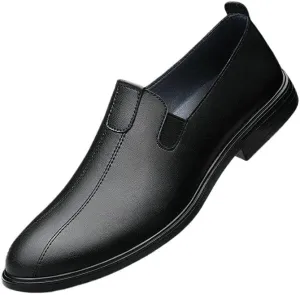 Men's Slip-on Loafers Shoes Casual Oxford Shoes for Men Pointed Toe Low Heel Comfortable Breathable Non-Slip wear-Resistant Soft-Soled Business Shoes