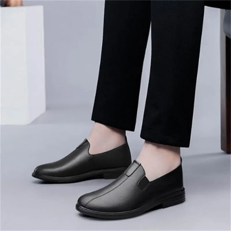 Men's Slip-on Loafers Shoes Casual Oxford Shoes for Men Pointed Toe Low Heel Comfortable Breathable Non-Slip wear-Resistant Soft-Soled Business Shoes