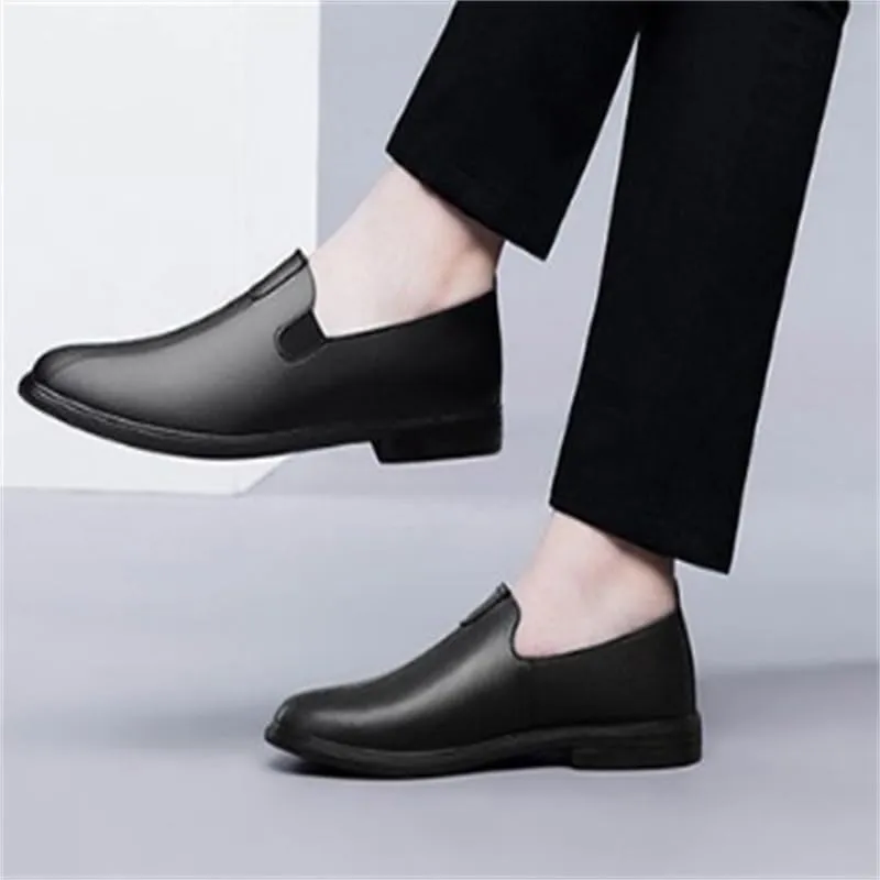 Men's Slip-on Loafers Shoes Casual Oxford Shoes for Men Pointed Toe Low Heel Comfortable Breathable Non-Slip wear-Resistant Soft-Soled Business Shoes
