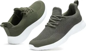 Men's Slip On Running Shoes Fashion Walking Sneakers Mesh Soft Sole Loafers Comfortable & Light-Weight Tennis Work Trainers