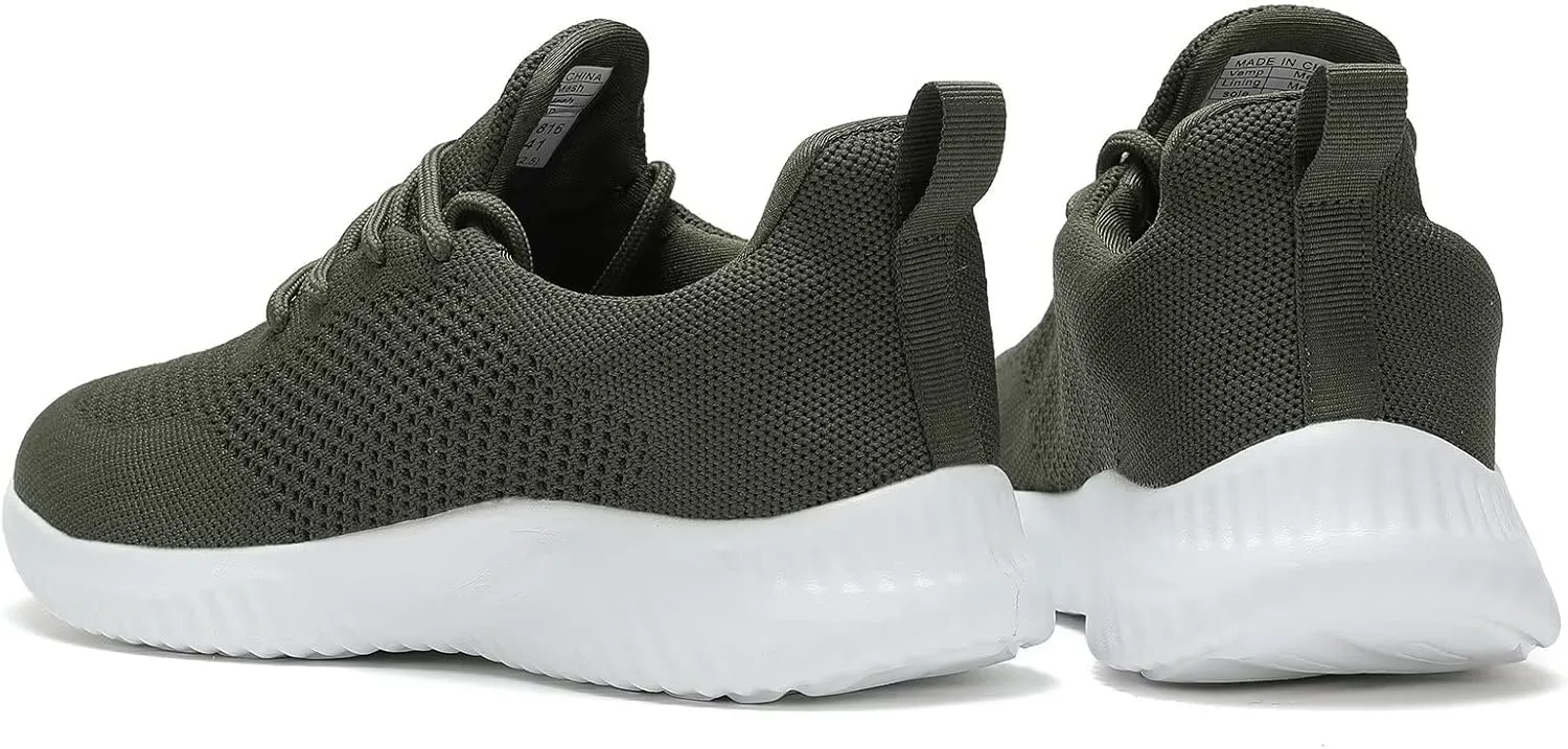 Men's Slip On Running Shoes Fashion Walking Sneakers Mesh Soft Sole Loafers Comfortable & Light-Weight Tennis Work Trainers