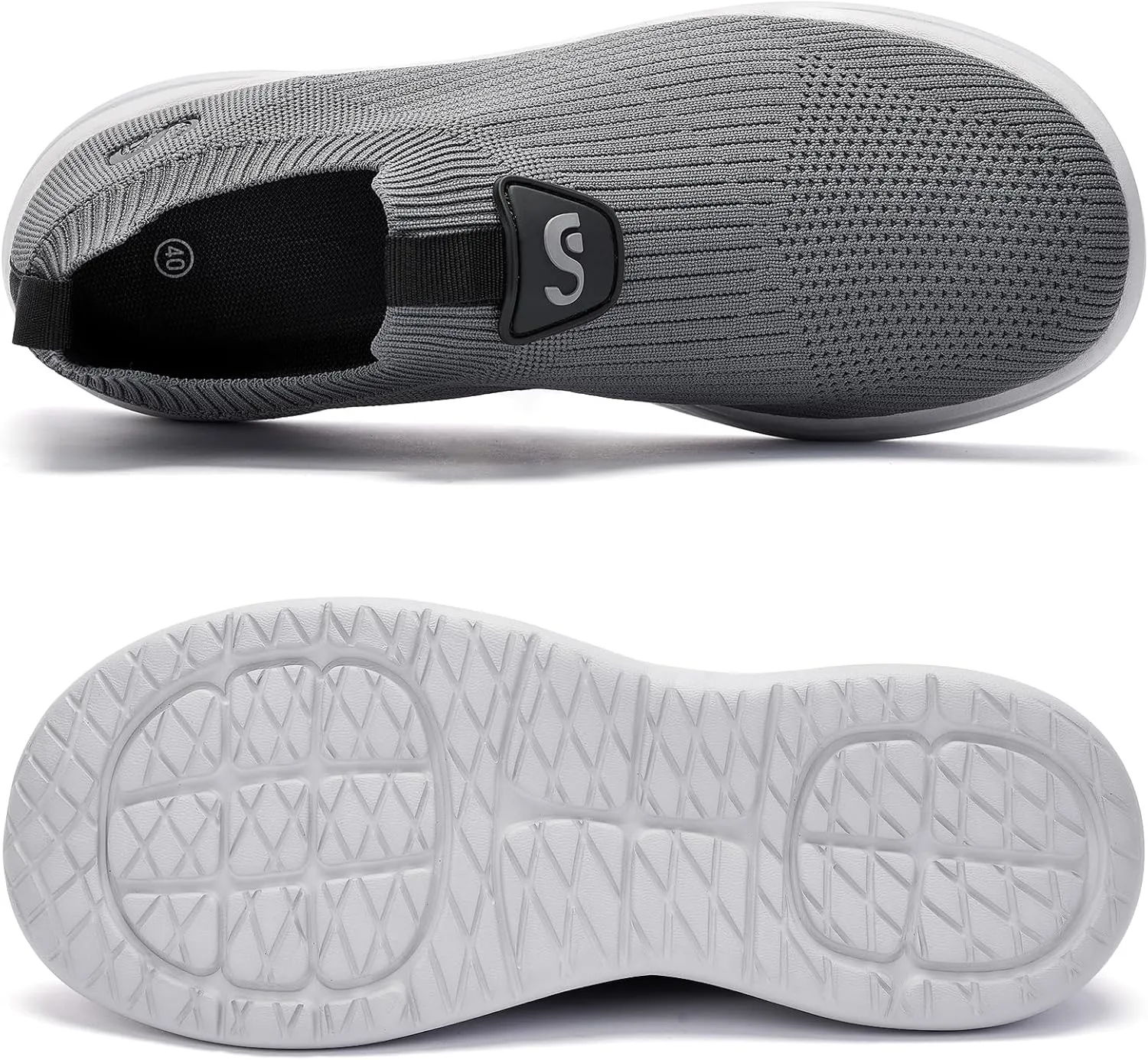 Men's Slip On Sneakers Walking Shoes Wide， Casual Soft Breathable Slip in Sock Sneakers，Non-Slip Rubber Sole, Workout,Athletic
