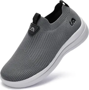 Men's Slip On Sneakers Walking Shoes Wide， Casual Soft Breathable Slip in Sock Sneakers，Non-Slip Rubber Sole, Workout,Athletic