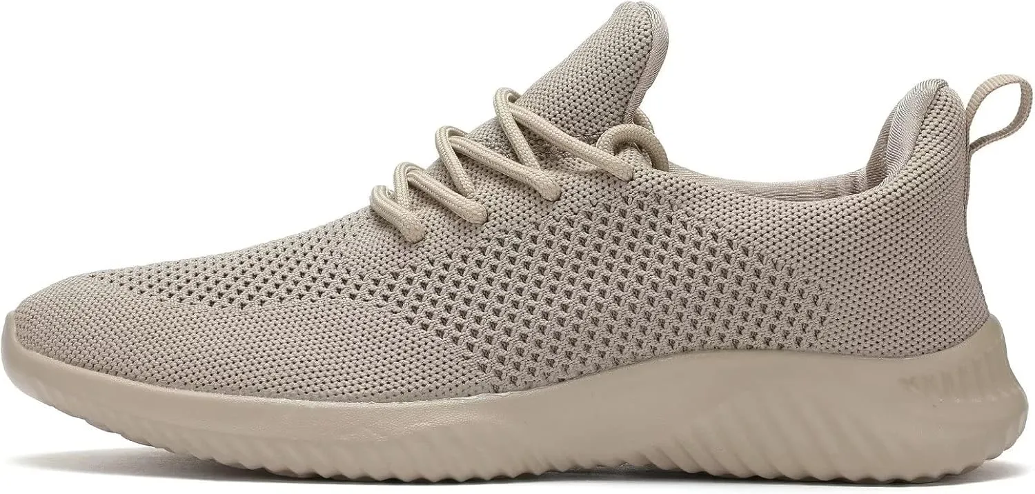 Mens Slip-on Tennis Shoes Walking Running Sneakers Lightweight Breathable Casual Soft Sole Mesh Work Gym Trainers