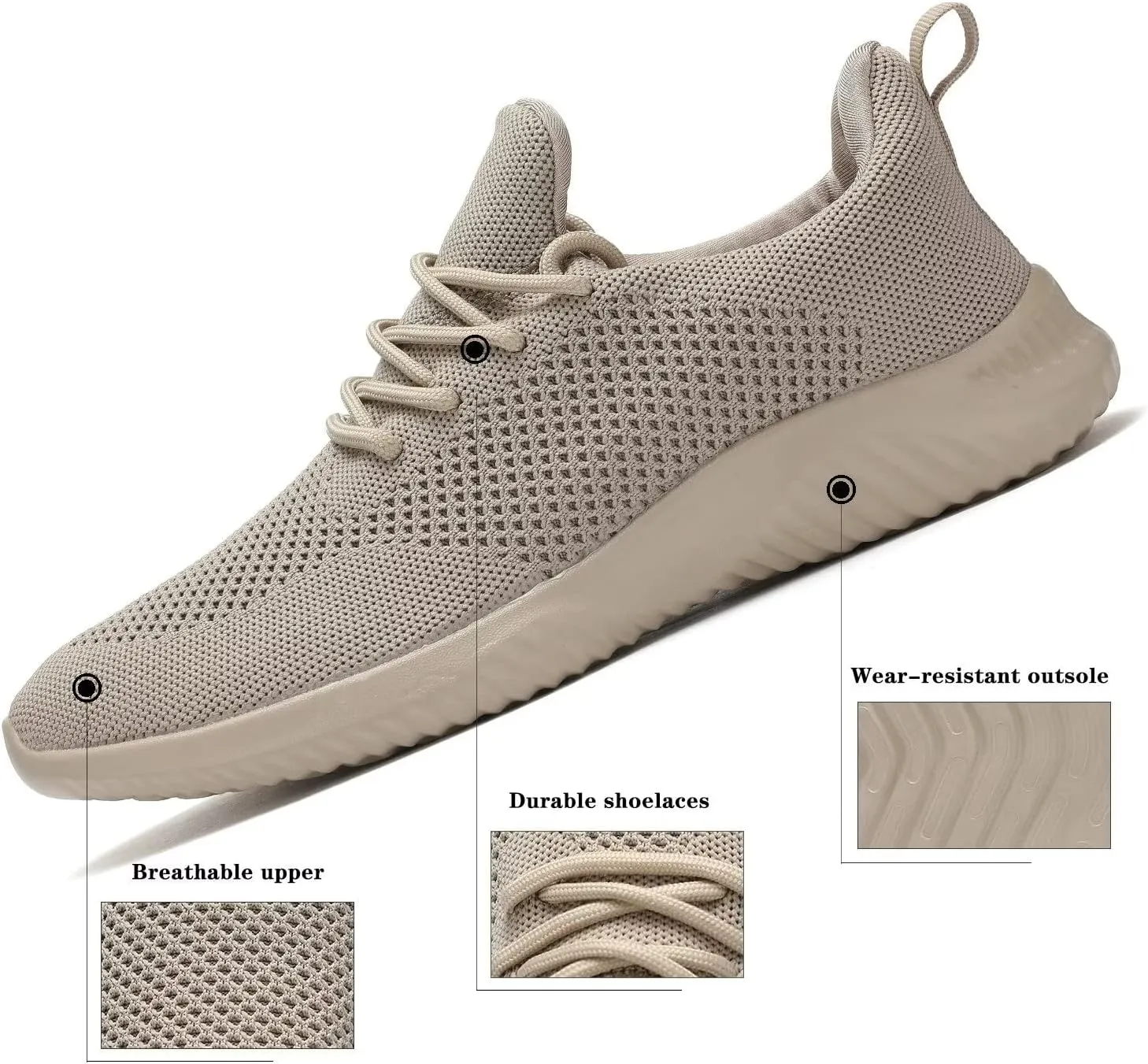 Mens Slip-on Tennis Shoes Walking Running Sneakers Lightweight Breathable Casual Soft Sole Mesh Work Gym Trainers