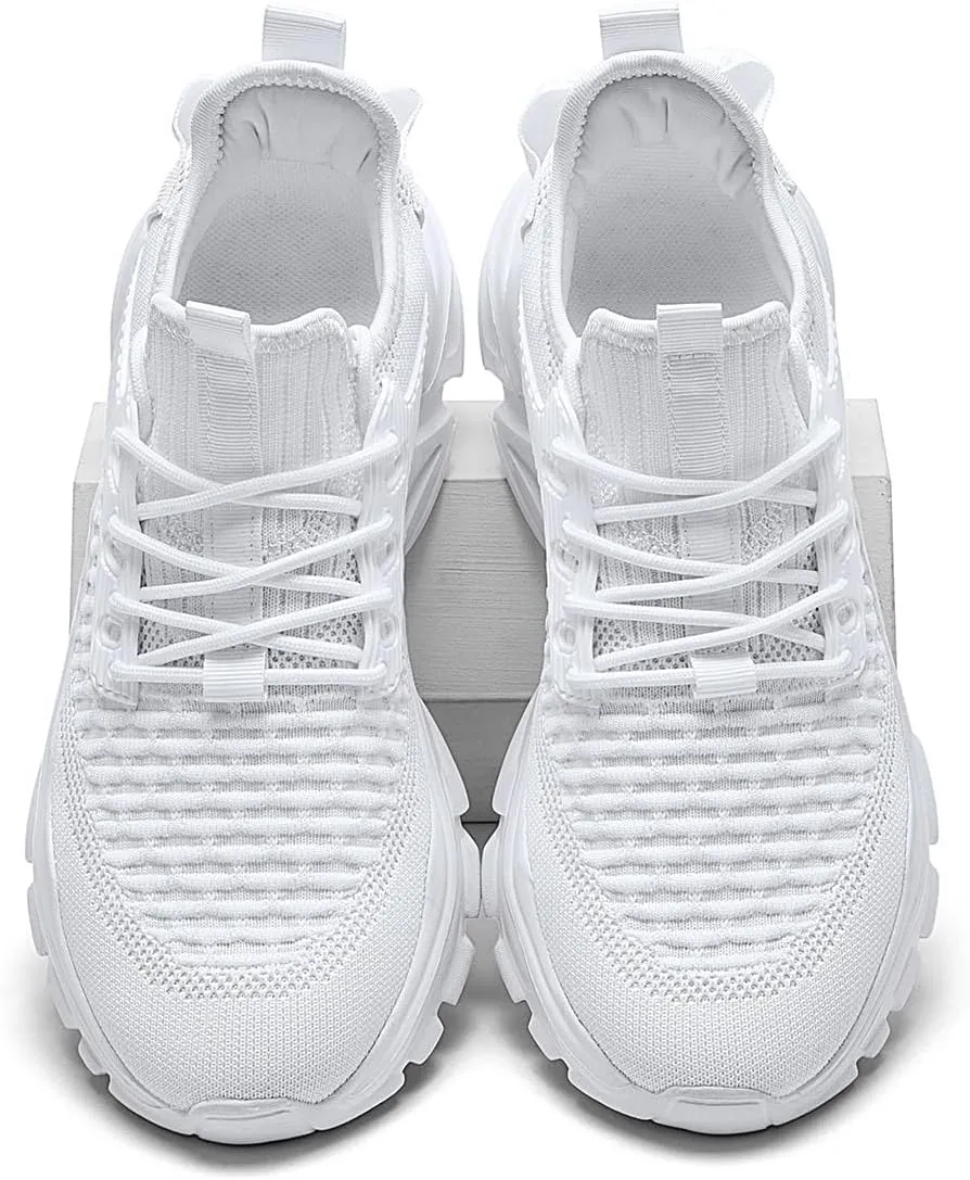 Men's Slip on Walking Shoes Tennis Running Sneakers Lightweight Breathable Casual Soft Sole Comfort Work Gym Trainers