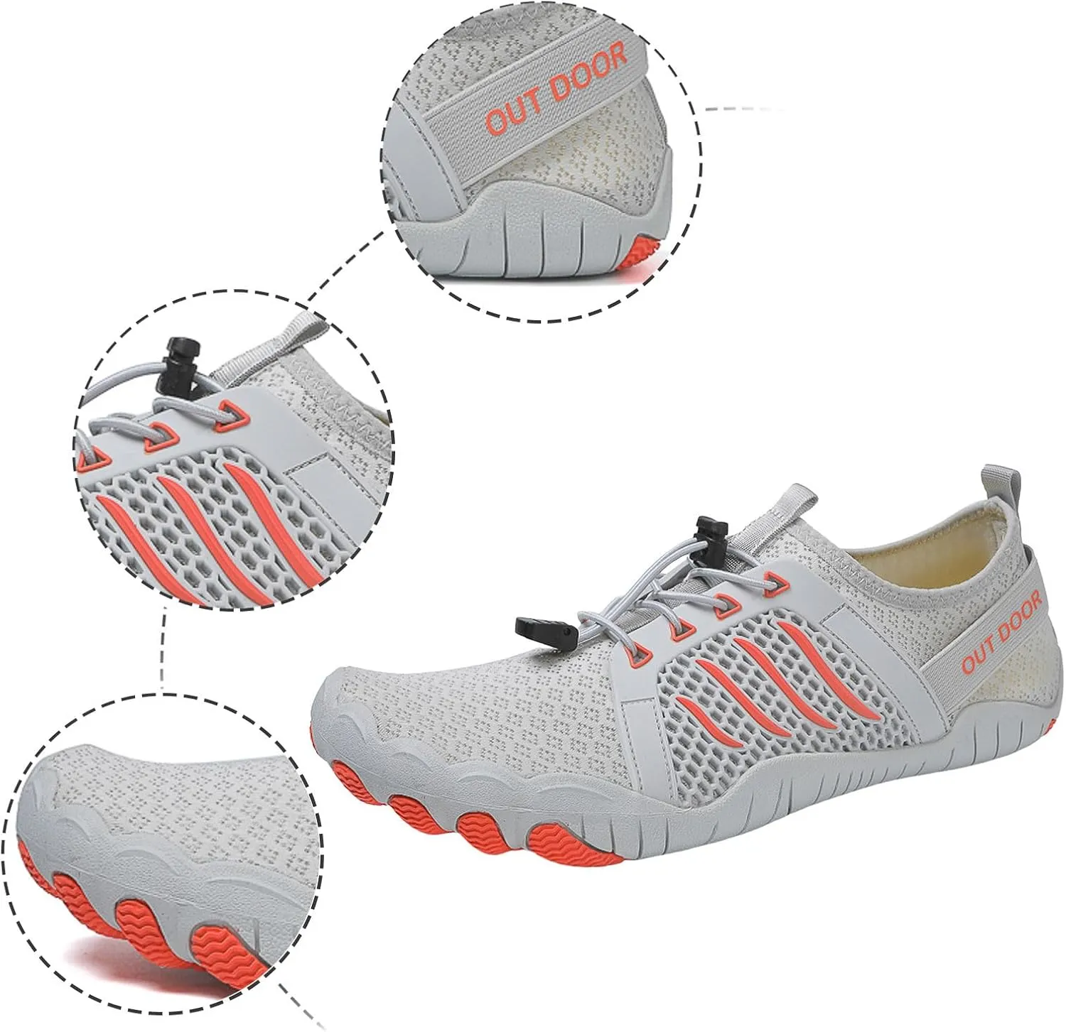 Mens Sports Minimalist Wading Shoes Quick Drying River Tracing Shoe Beach Lightweight Swim Shoes for Surfing