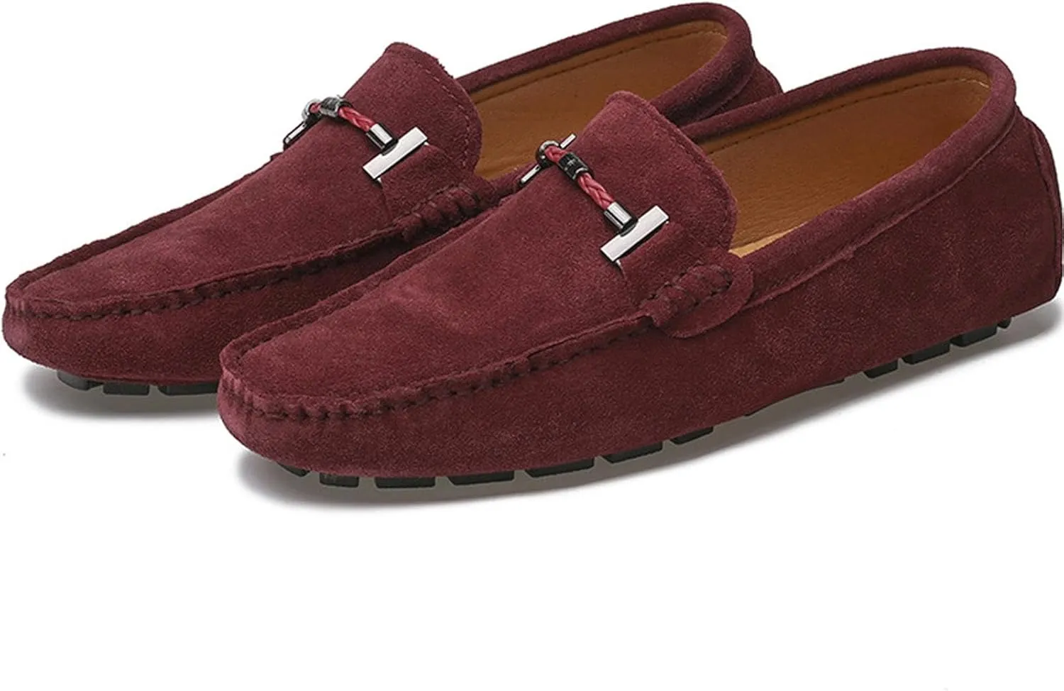 Men's Suede Leather Dress Loafers Slip On Casual Shoes Lightweight Soft Penny Loafers Driving Shoes Classic Moccasins