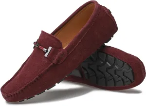 Men's Suede Leather Dress Loafers Slip On Casual Shoes Lightweight Soft Penny Loafers Driving Shoes Classic Moccasins