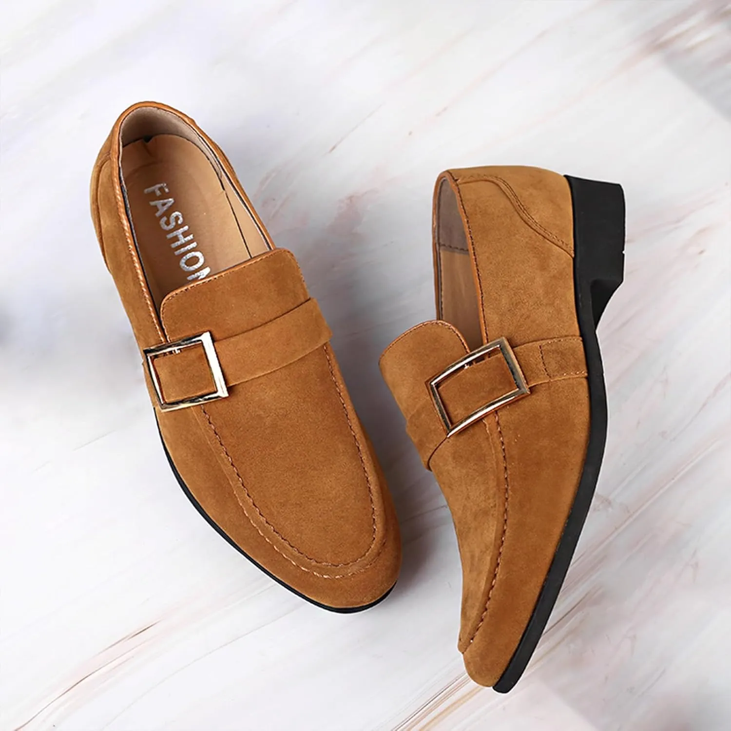 Men's Suede Leather Penny Loafers Slip On Casual Business Dress Shoes Classic Comfortable Driving Moccasins