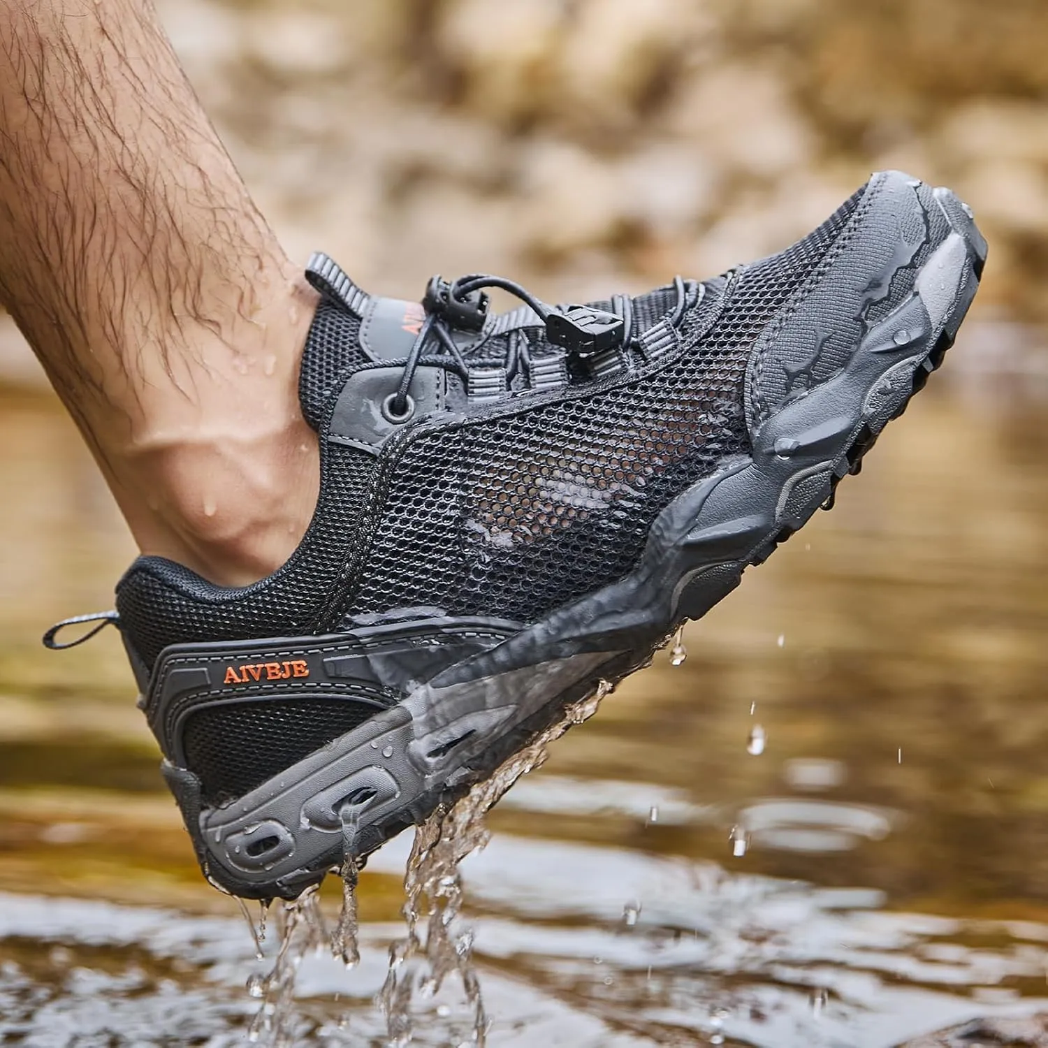 Men's Summer Sports Water Shoes Non-Slip Quick Drying Aqua Shoe Hiking Trail Walking Footwear