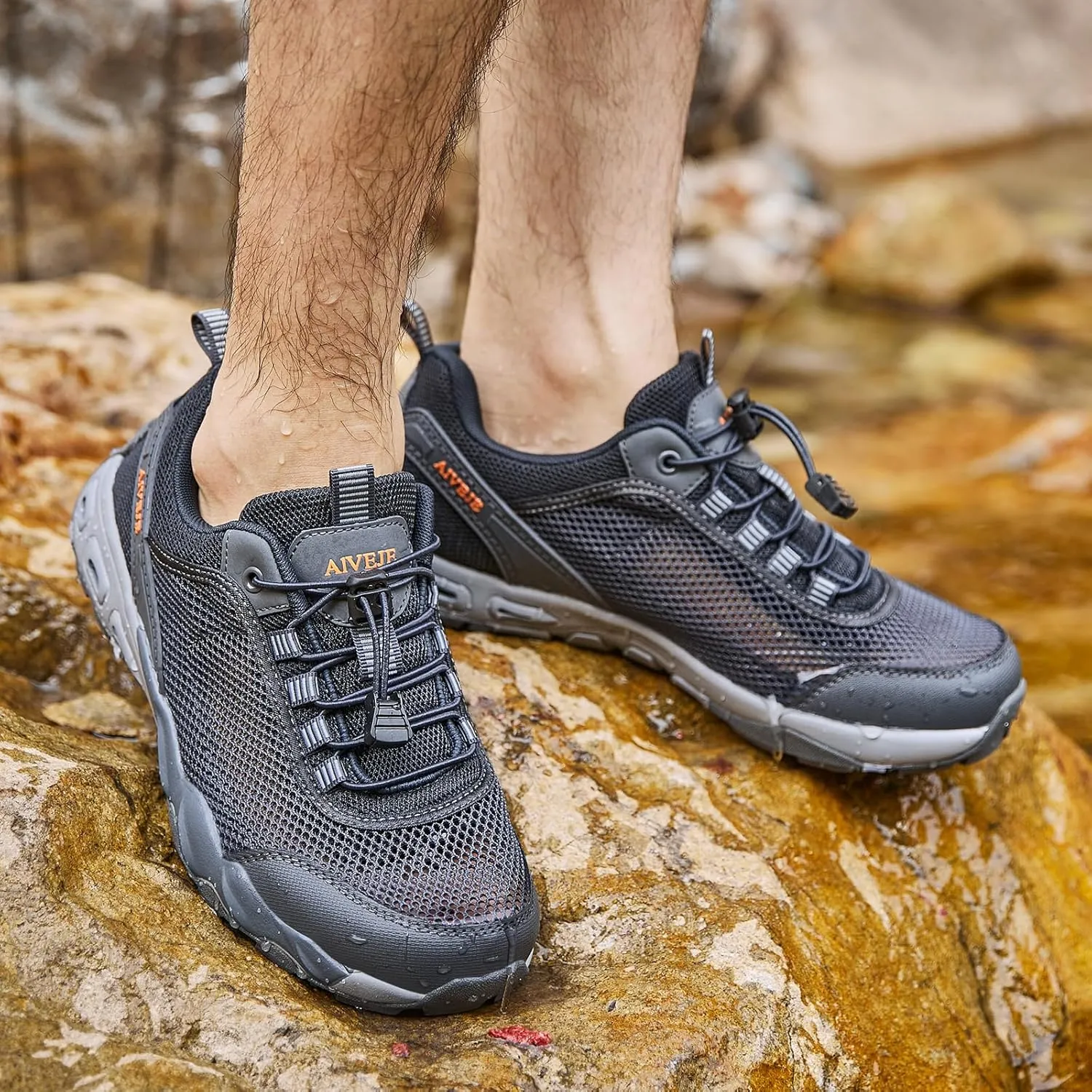 Men's Summer Sports Water Shoes Non-Slip Quick Drying Aqua Shoe Hiking Trail Walking Footwear