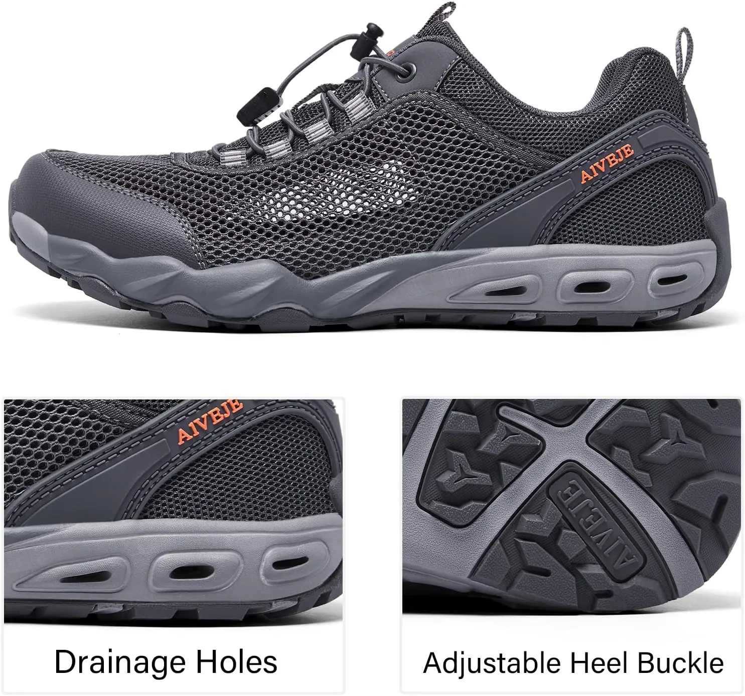 Men's Summer Sports Water Shoes Non-Slip Quick Drying Aqua Shoe Hiking Trail Walking Footwear