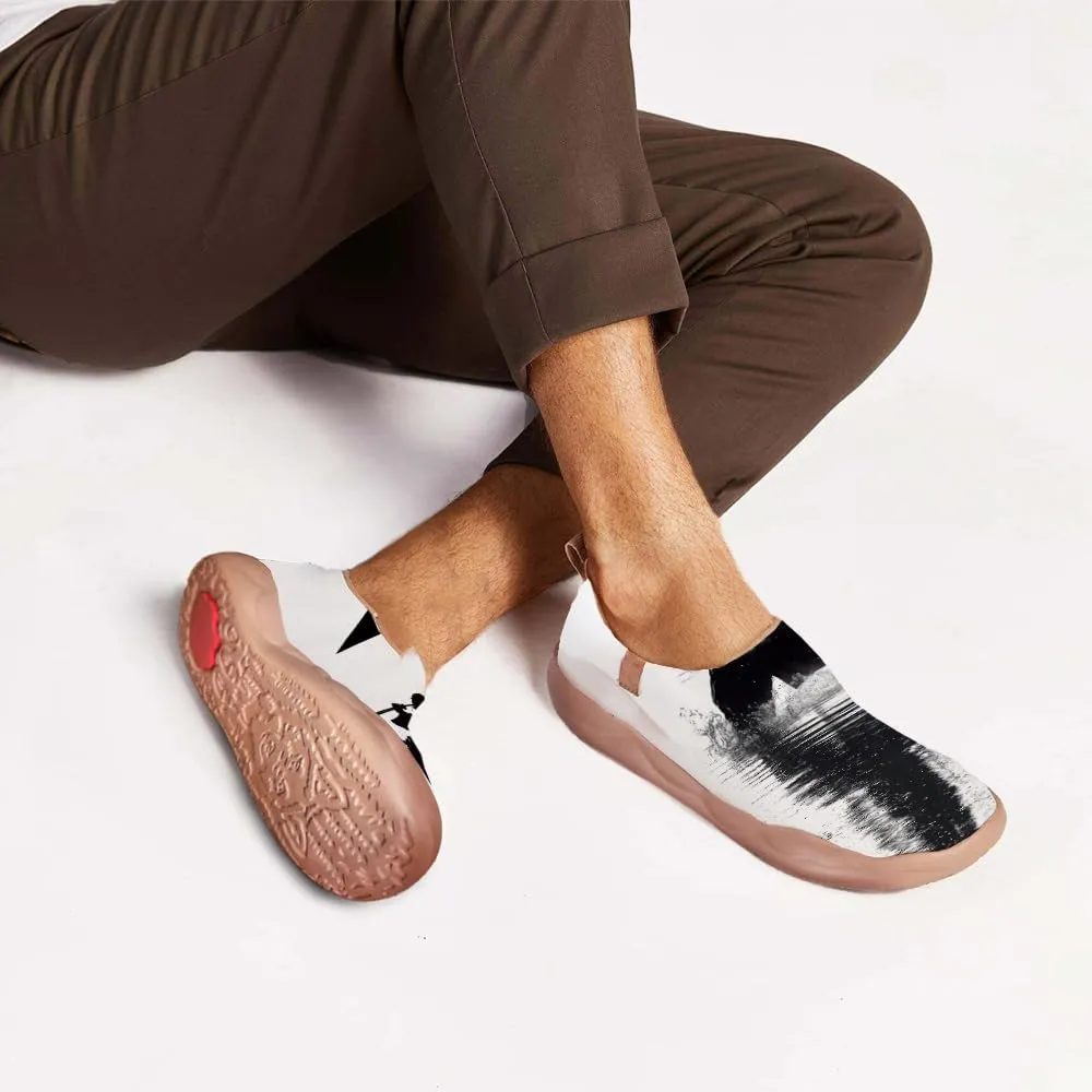 Men's Treny Slip-On City Loafers Breathable Feet Dry Knitted Travel All Day Anti Foot Sweat Walking Sneakers