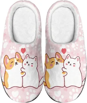Men's Women's Non-slip Slippers, Flannel Warm Soft Cozy Slippers, House Bedroom Indoor/Outdoor Warm Shoes, Size 2-12