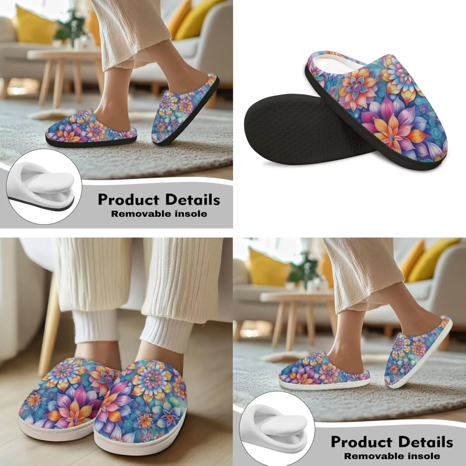 Men's Women's Non-slip Slippers, Flannel Warm Soft Cozy Slippers, House Bedroom Indoor/Outdoor Warm Shoes, Size 2-12