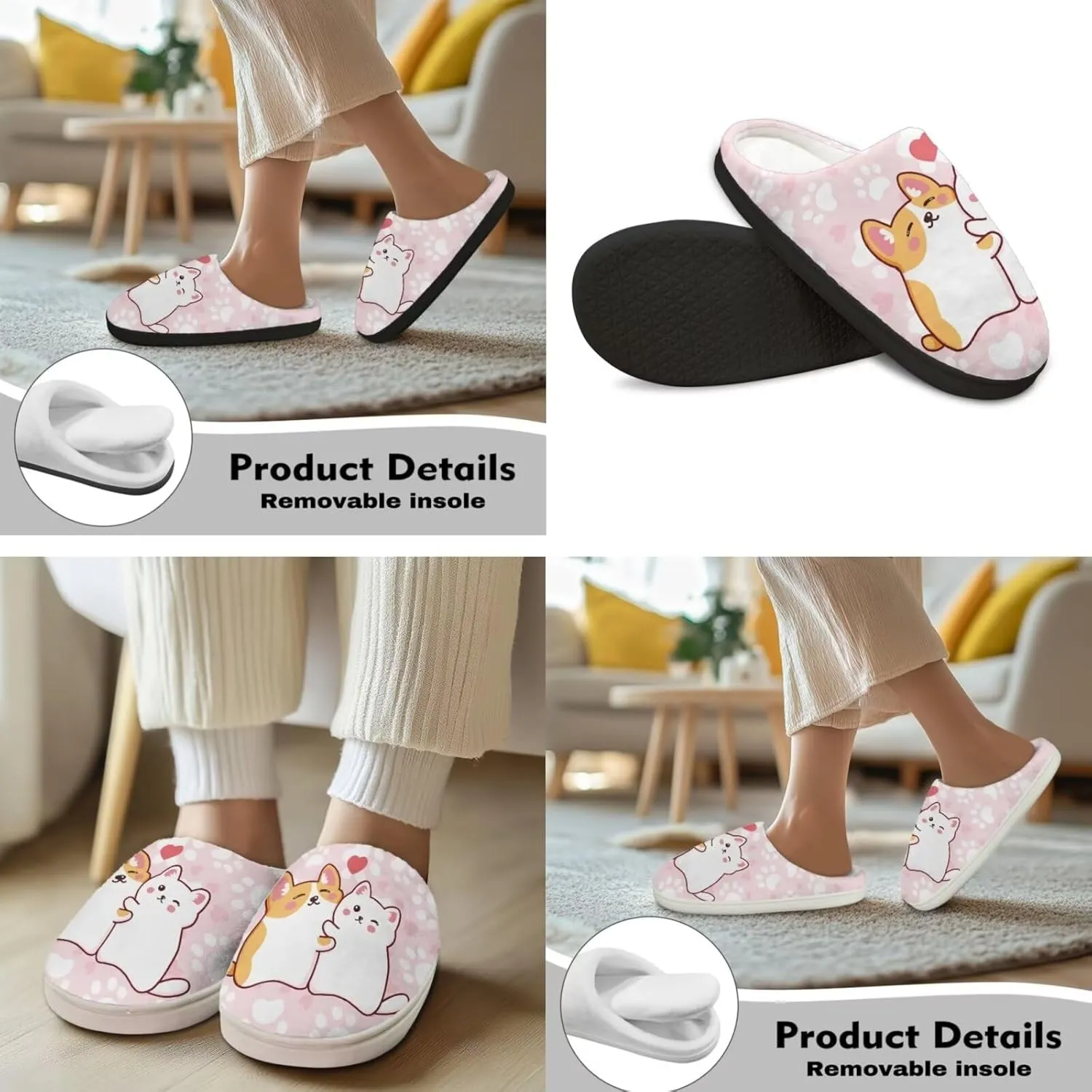 Men's Women's Non-slip Slippers, Flannel Warm Soft Cozy Slippers, House Bedroom Indoor/Outdoor Warm Shoes, Size 2-12