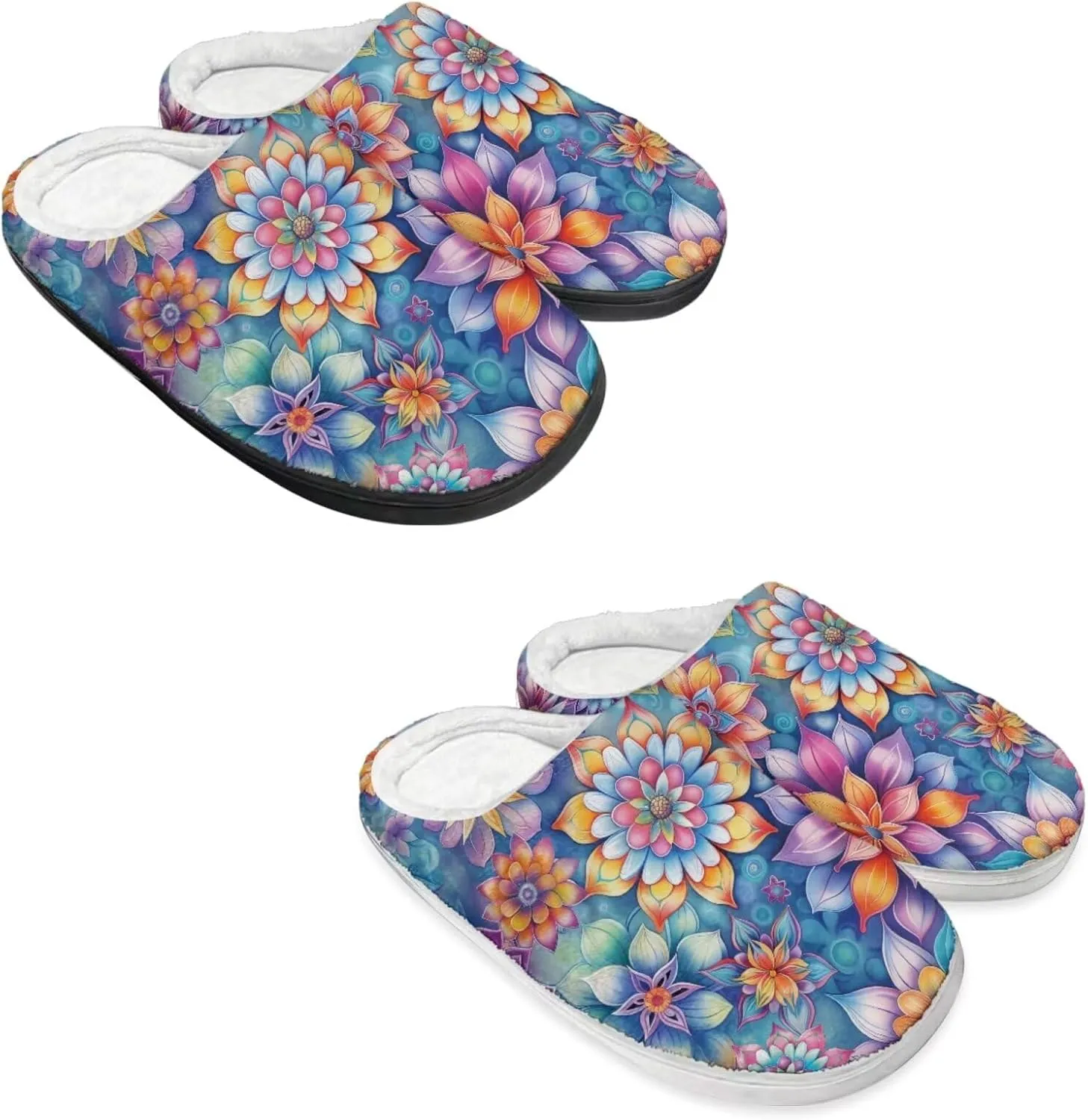Men's Women's Non-slip Slippers, Flannel Warm Soft Cozy Slippers, House Bedroom Indoor/Outdoor Warm Shoes, Size 2-12
