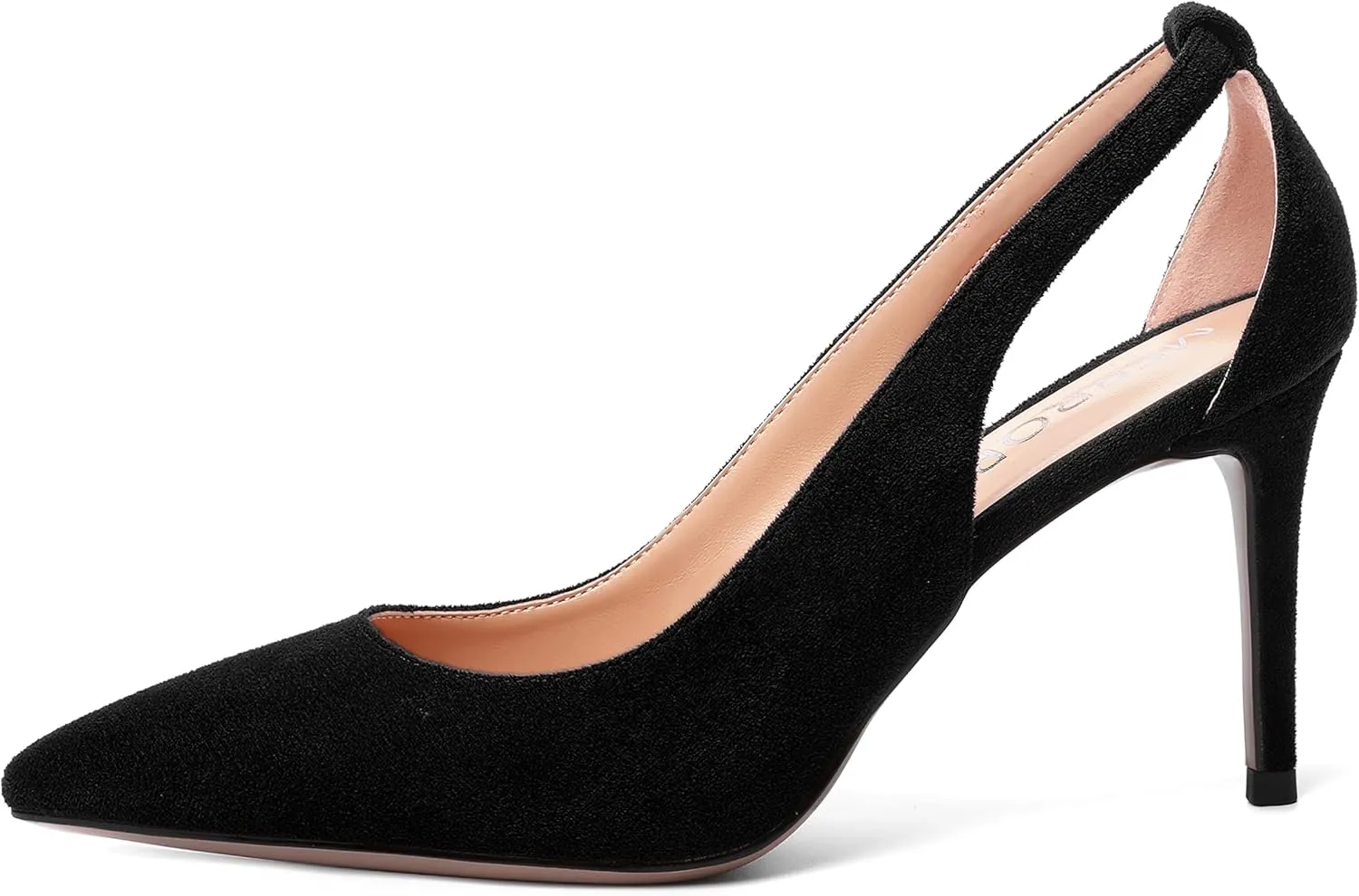 MERRORI Womens Dress Slip On Suede Dating Pointed Toe Dress Stiletto High Heel Pumps Shoes 3.3 Inch