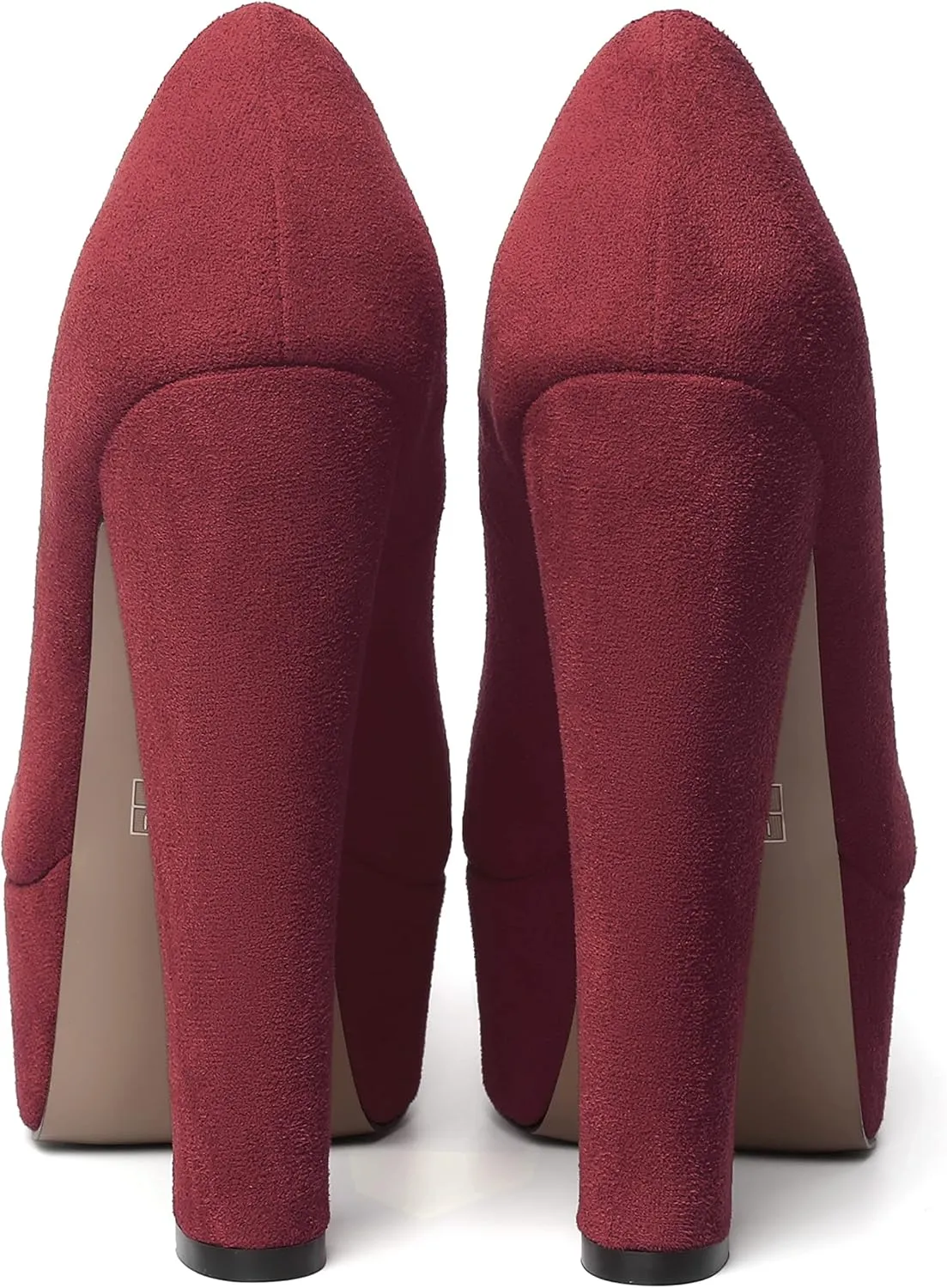 MERRORI Womens Evening Slip On Sexy Round Toe Suede Platform Chunky High Heel Pumps Shoes 6 Inch