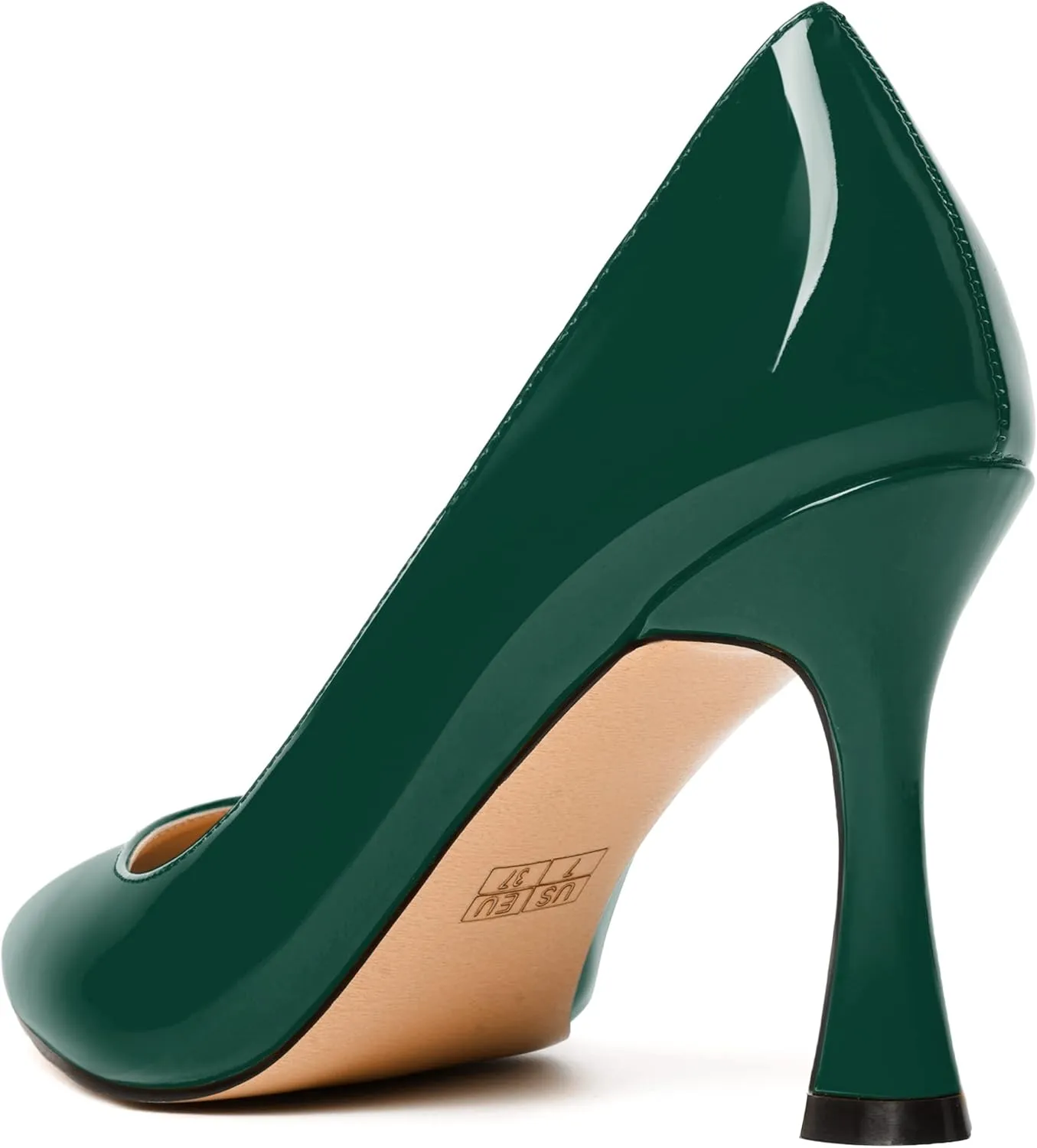 MERRORI Women's Heels Slip On Dress Patent Dating Solid Pointed Toe Stiletto High Heel Pumps Shoes 3.3 Inch