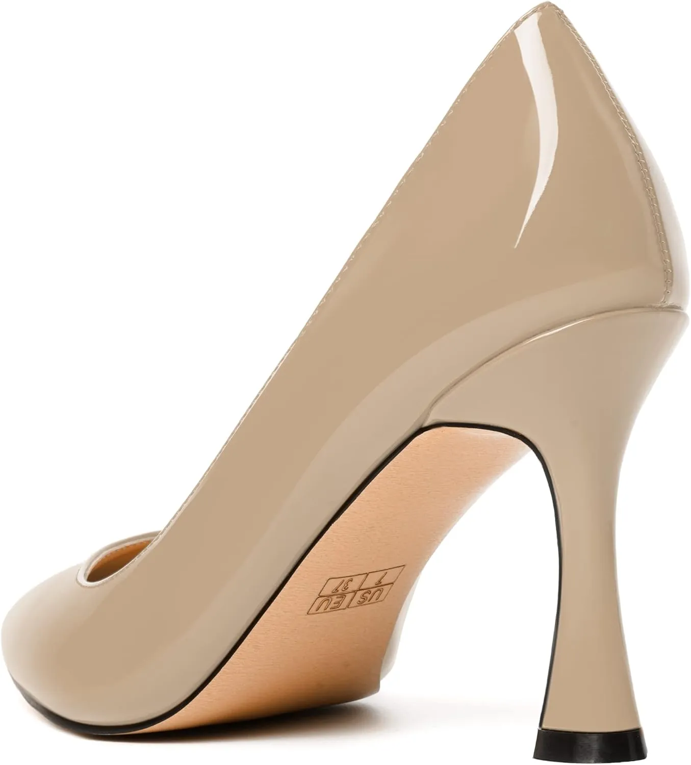 MERRORI Women's Heels Slip On Dress Patent Dating Solid Pointed Toe Stiletto High Heel Pumps Shoes 3.3 Inch