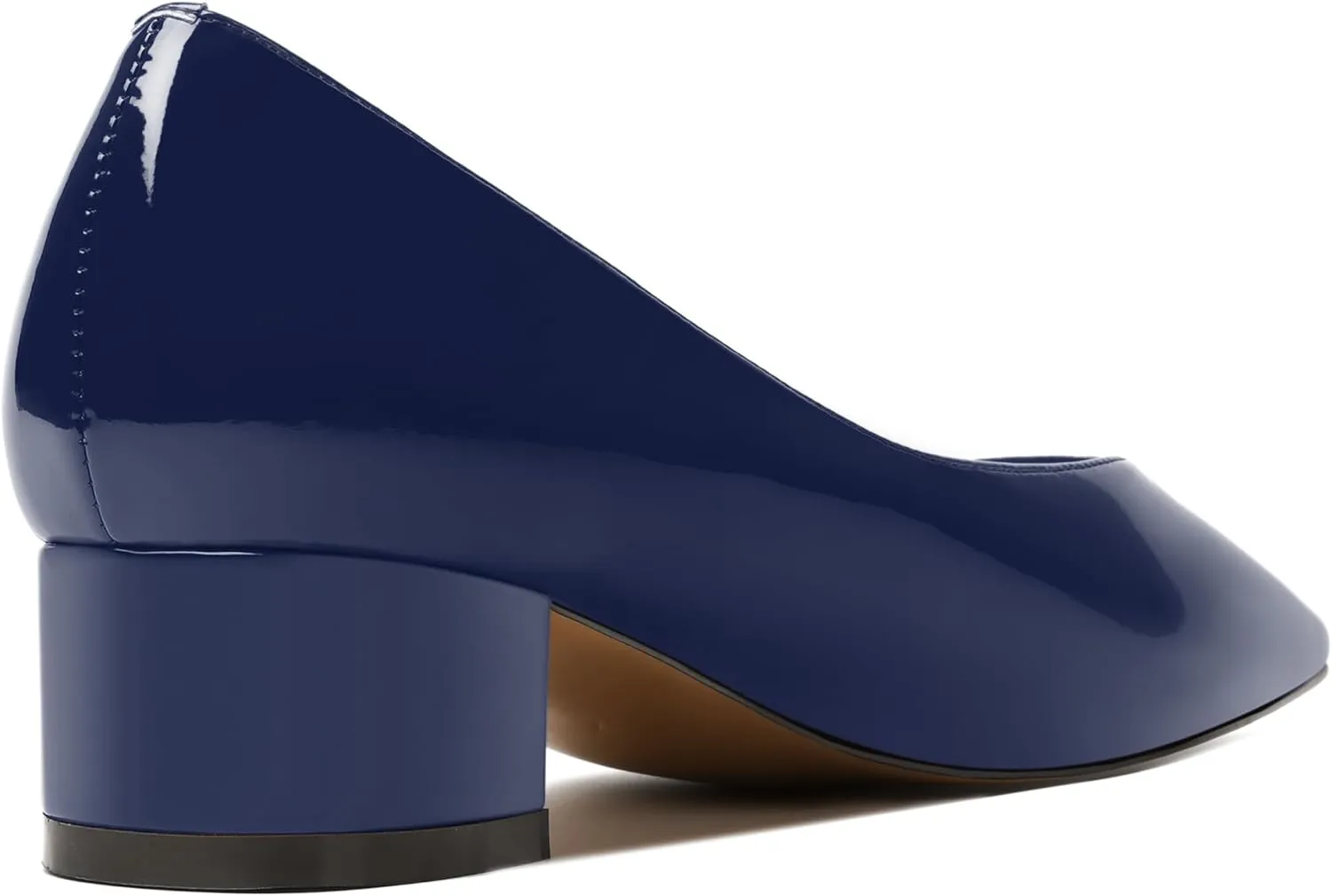 MERRORI Women's Low Heel 1.5 Inch Party Slip On Square Toe Chunky Casual Patent Fashion Pumps Shoes