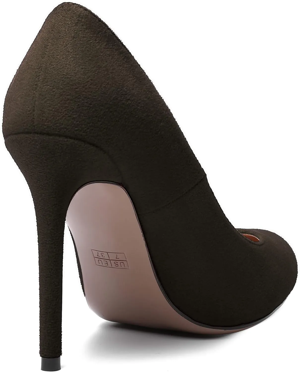 MERRORI Womens Slip On Classic Platform Round Toe Elegent Party Suede Stiletto High Heel Pumps Shoes 4 Inch