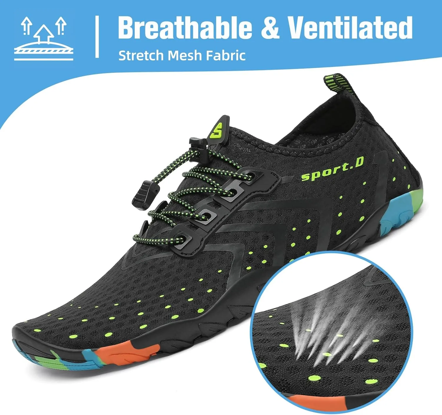 Mishansha Water Shoes for Women Men Barefoot Beach Shoe Quick Dry Aqua Swim Socks for Surfing Yoga Size 4.5-15 Women/3-13.5 Men