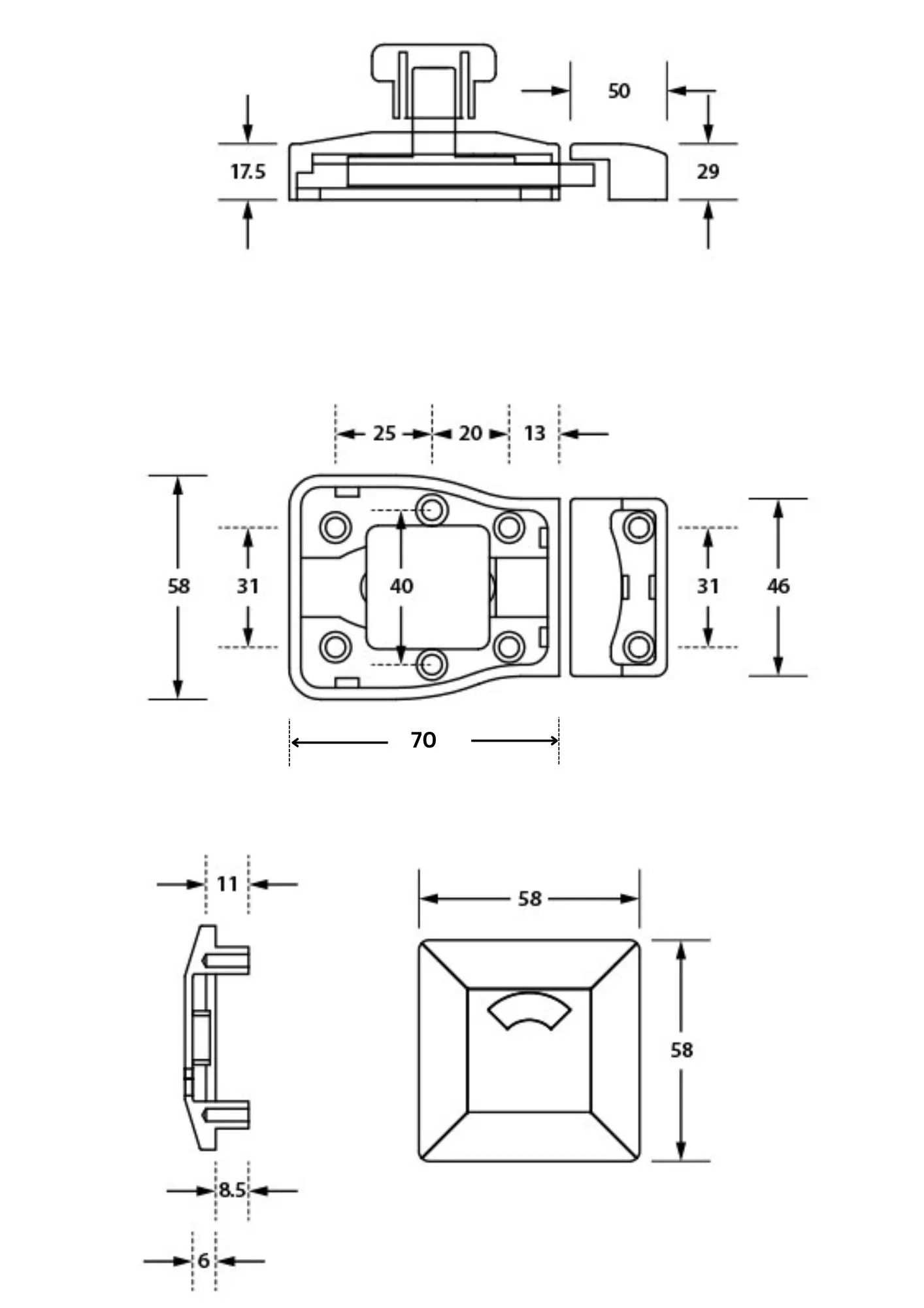 Moda Lock & Indicator Set in Designer Black