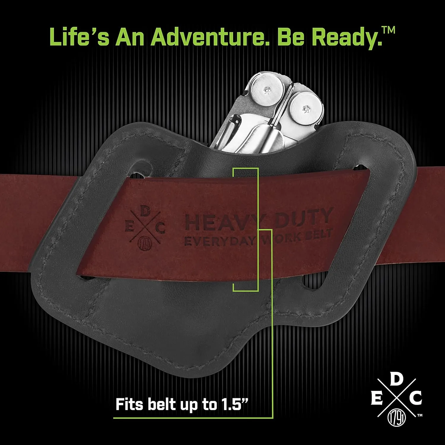 Multitool Sheath, Leather Case Pouch for Belts - Compatible with Full Size Leatherman, Gerber, SOG and Similar Sized Multitools - Canted, Easy Slide