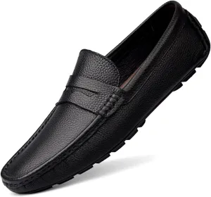MWX Men's Dress Loafers Black Casual Slip On Shoes Fashion Soft Lightweight Boat Shoes