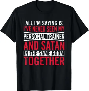 My Personal Trainer Satan Funny Fitness Exercise Graphic T-Shirt
