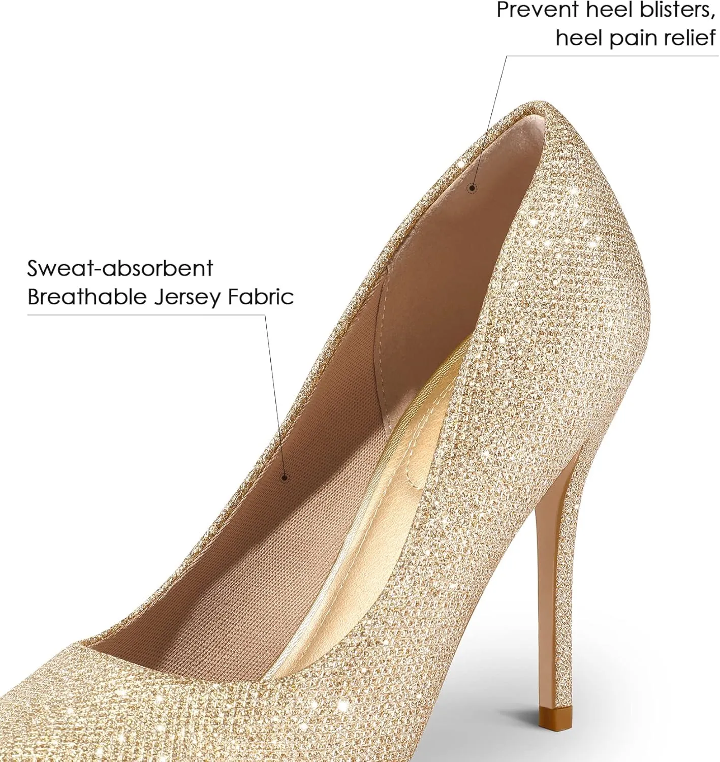 mysoft Women's High Heels Pumps Closed Pointed Toe Stiletto 4IN Heels Dress Wedding Shoes