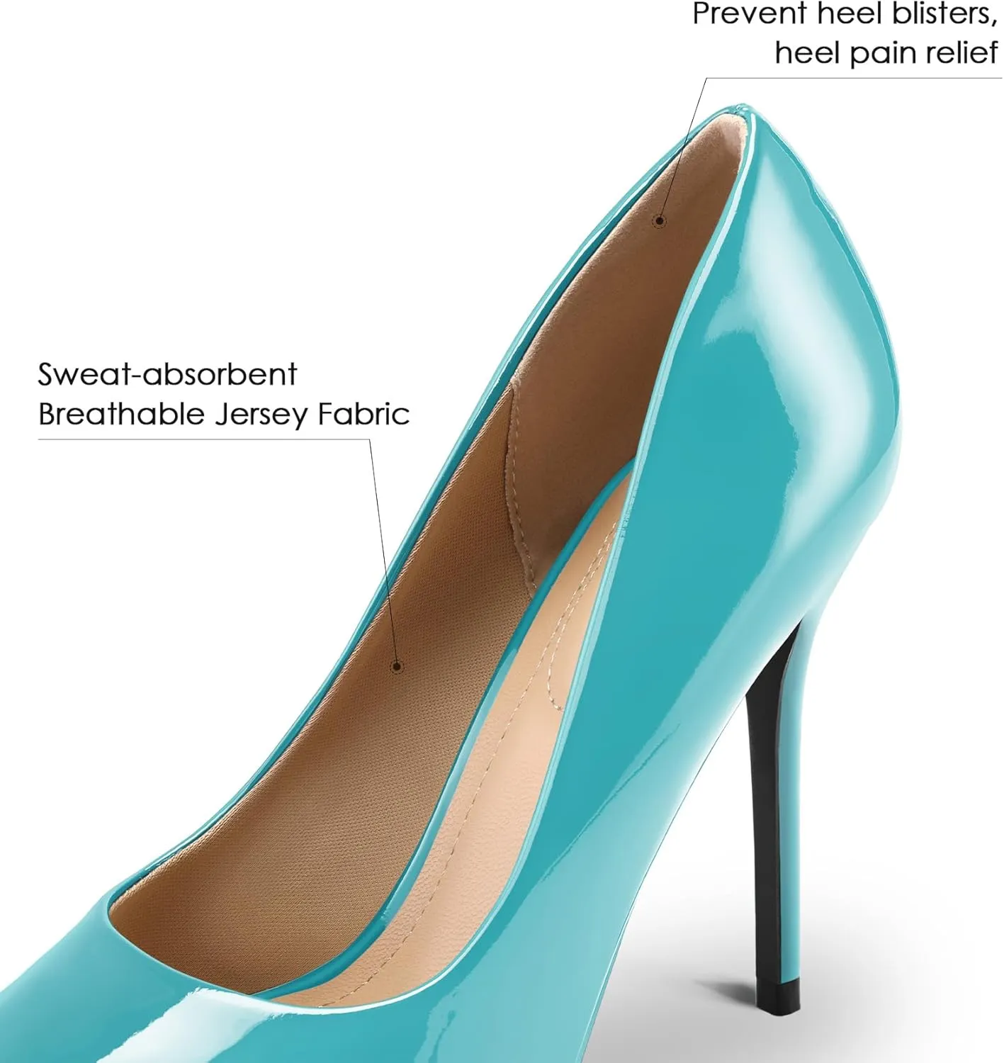 mysoft Women's High Heels Pumps Closed Pointed Toe Stiletto 4IN Heels Dress Wedding Shoes