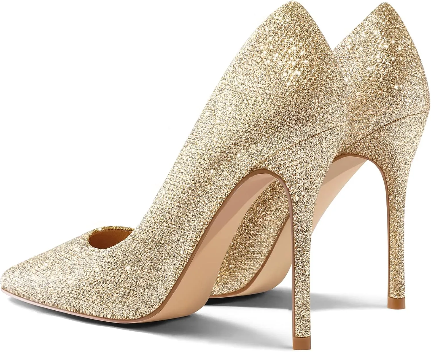 mysoft Women's High Heels Pumps Closed Pointed Toe Stiletto 4IN Heels Dress Wedding Shoes