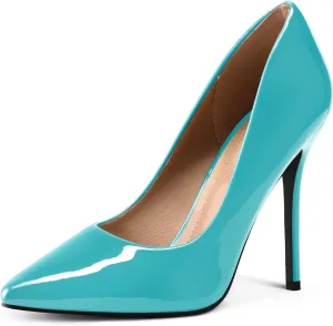 mysoft Women's High Heels Pumps Closed Pointed Toe Stiletto 4IN Heels Dress Wedding Shoes