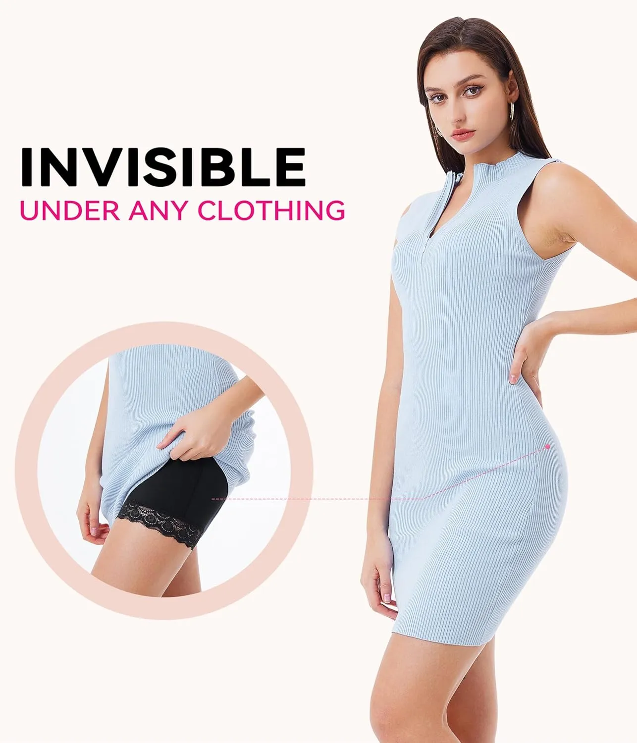 Nebility Plus Size Shapewear Tummy Control Underwear Butt Lifting Panties Hi-Waist Trainer Body Shaper Short Thigh Slimmer