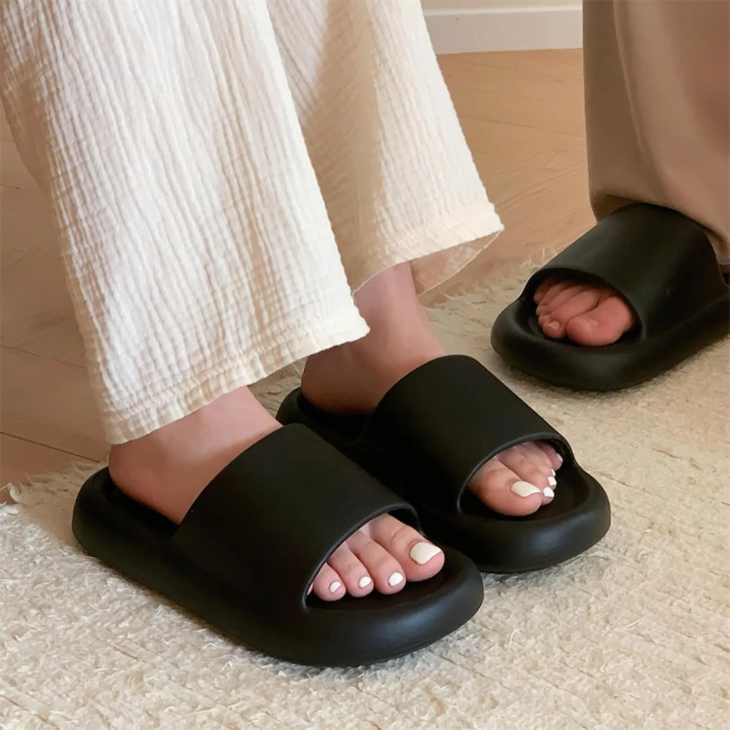 New Cloud Slides for Women and Men - Non-Slip Thick Sole Pillow Slippers, Soft, Comfy, Relax Shower Sandals, Easy to Clean, Indoor and Outdoor Shoes