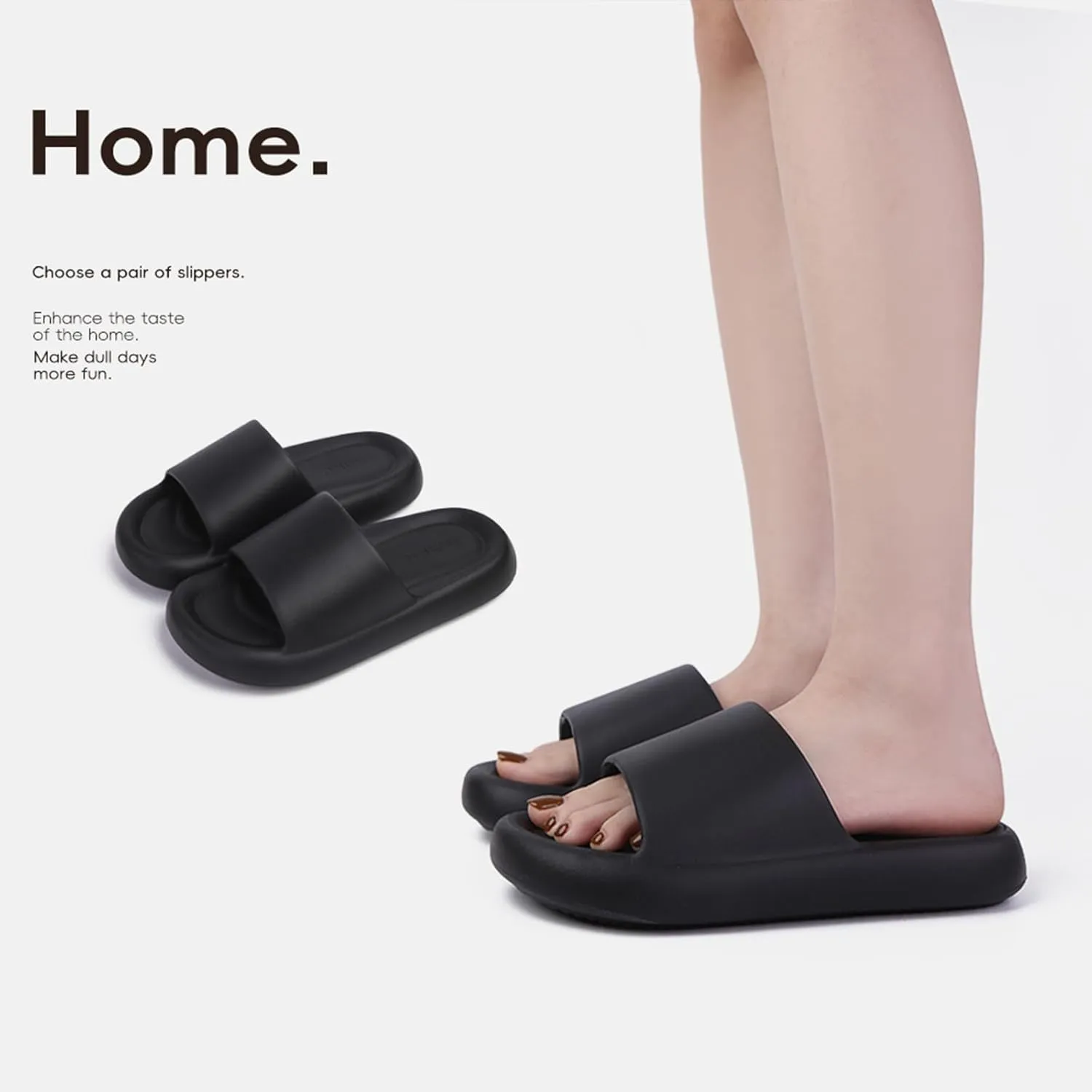 New Cloud Slides for Women and Men - Non-Slip Thick Sole Pillow Slippers, Soft, Comfy, Relax Shower Sandals, Easy to Clean, Indoor and Outdoor Shoes