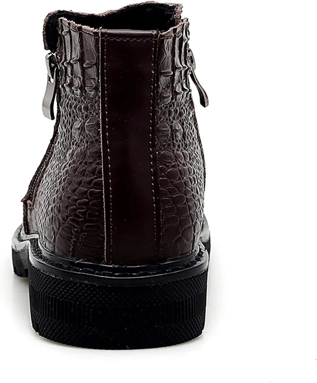 New Men Chelsea Boots Double Side Zip Crocodile Print Cowhide Leather Slip On Non Wearable Waterproof Anti-slip Casual Slip On
