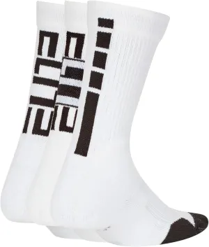Nike Elite Crew Socks 3-Pair (Little Kid/Big Kid) White/Black MD (5-7 Big Kid Shoe, 6-10 Women Shoe, 6-8 Men Shoe)