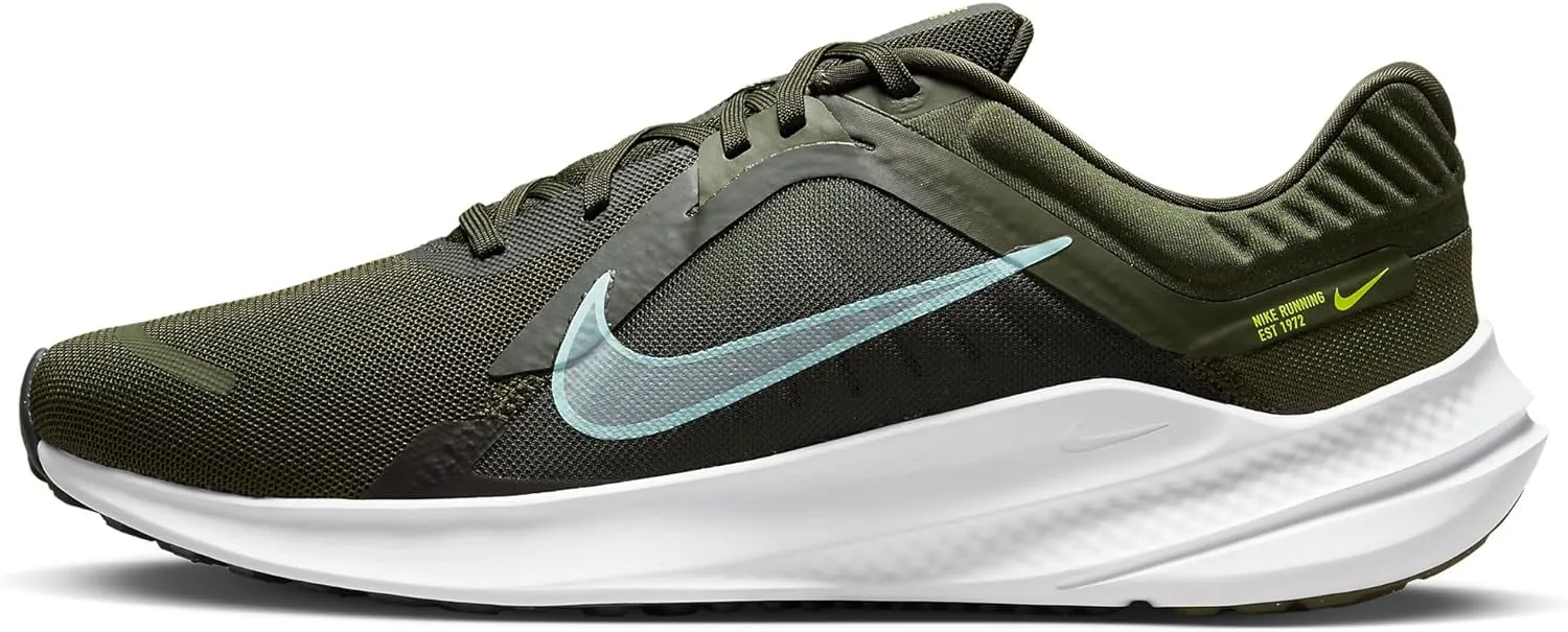 Nike Quest 5 Men's Road Running Shoes (DD0204-300, Cargo Khaki/Sequoia/White/Glacier Blue) Size 9.5