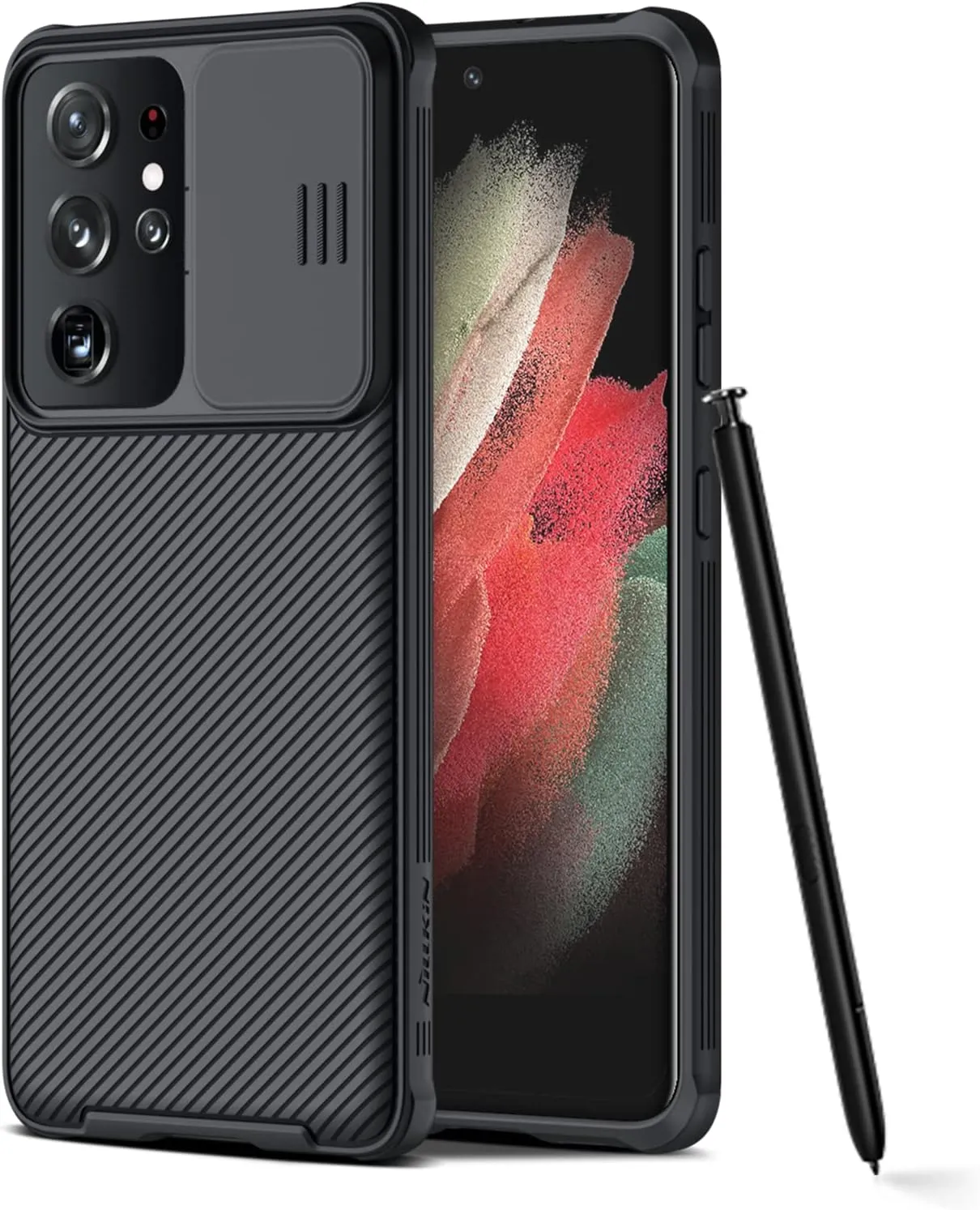 Nillkin for Galaxy S21 Ultra Case, Samsung Galaxy S21 Ultra Case, CamShield Pro Series for Samsung S21 Ultra Case with Slide Camera Cover, Slim S21 Ultra 5G case 6.8 inch - Black