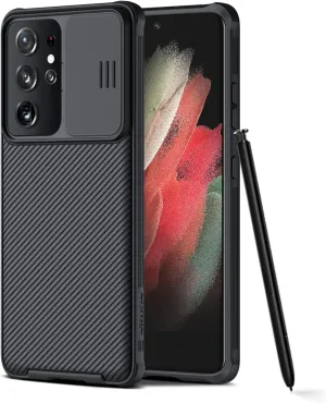 Nillkin for Galaxy S21 Ultra Case, Samsung Galaxy S21 Ultra Case, CamShield Pro Series for Samsung S21 Ultra Case with Slide Camera Cover, Slim S21 Ultra 5G case 6.8 inch - Black