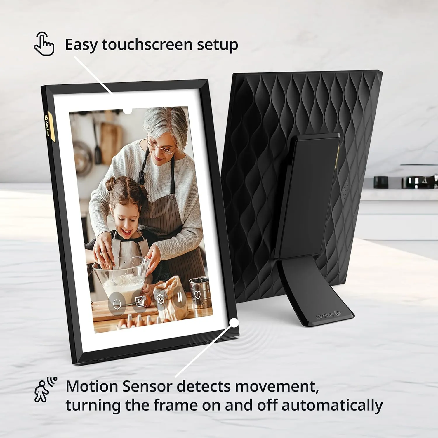 Nixplay Digital Picture Frame [AI-Enhanced] Stunning HD Touch Screen Display | Perfect Digital Picture Frame for Gifting | Auto-Rotation Feature, Securely Share Photos/Videos via Email or App | 10.1"