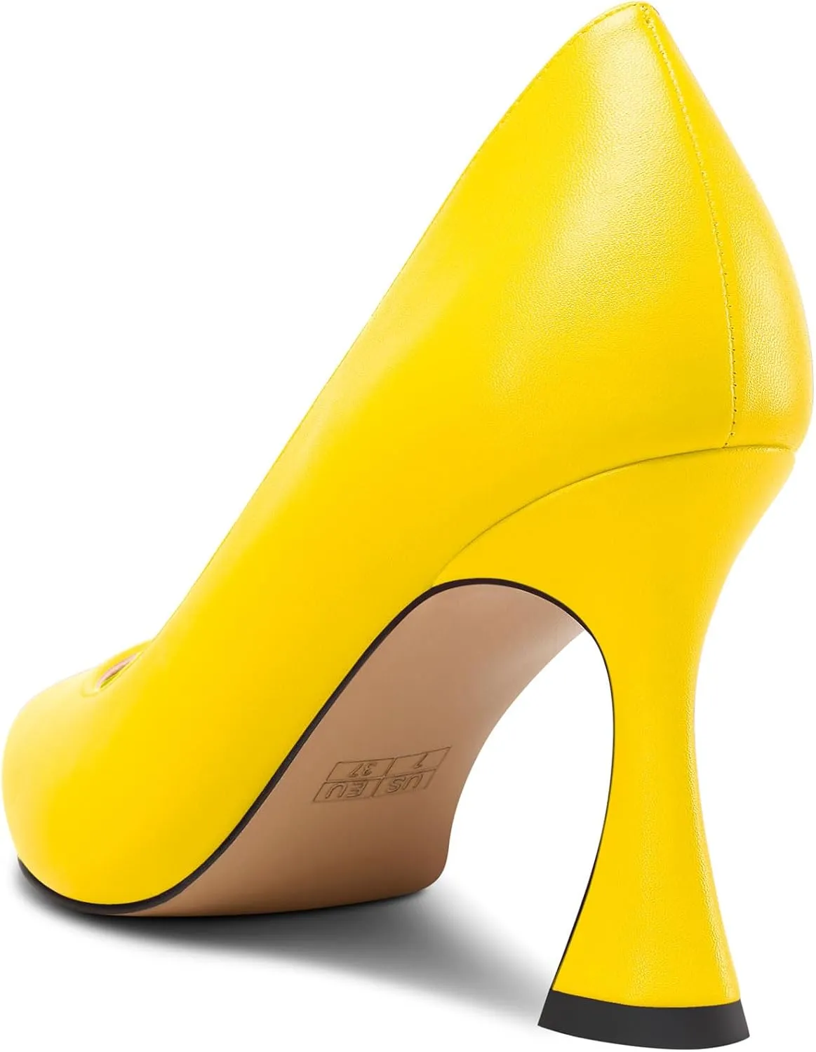NobleOnly Womens Mid Heel Slip-on Close Pointed Toe Basic Classic Dress Pumps Casual Office Summer Shoes 3.3 Inches Heels
