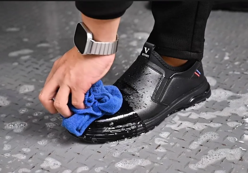 Non Slip Work Shoes for Men Waterproof Slip on Slip Resistant Shoes，Comfortable Food Service Kitchen Restaurant Chef Work Shoes