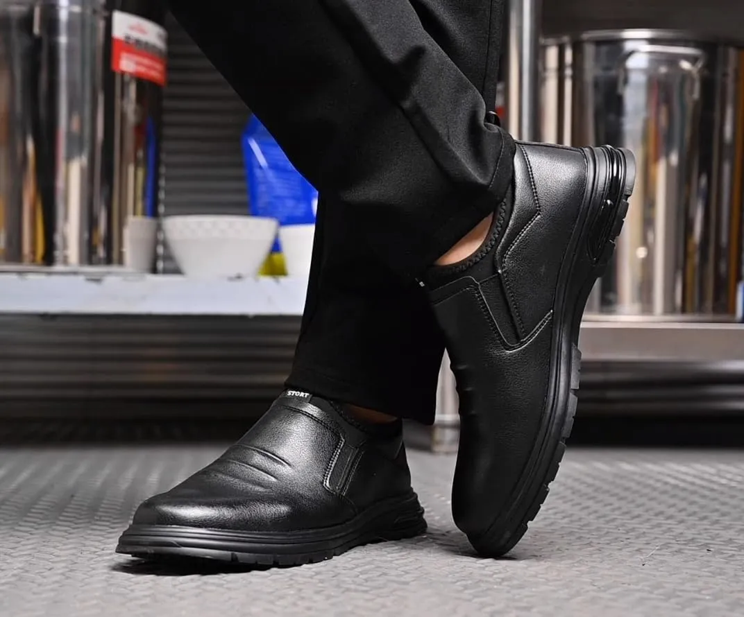 Non Slip Work Shoes for Men Waterproof Slip on Slip Resistant Shoes，Comfortable Food Service Kitchen Restaurant Chef Work Shoes